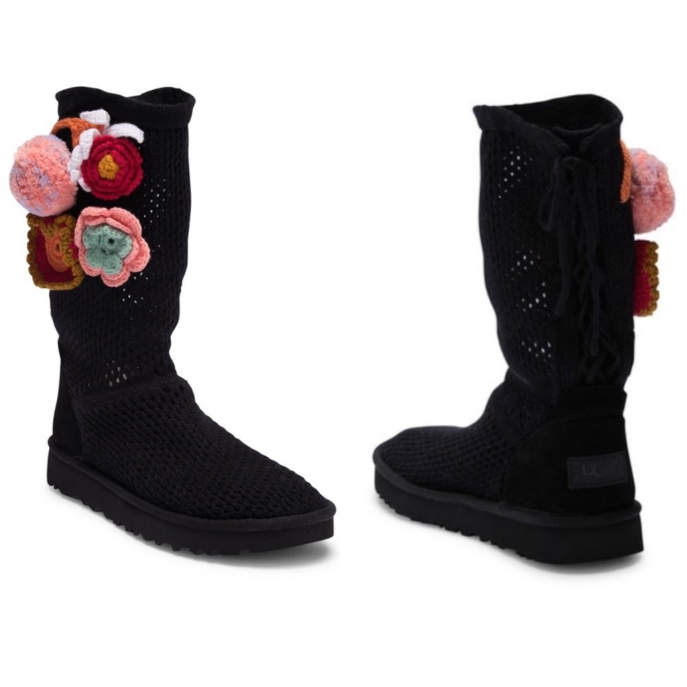 UGG - Floral Crochet Genuine Shearling Lined Boot